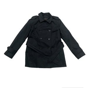 Coach Mid length Trench Coat- Black Size Small Excellent Condition